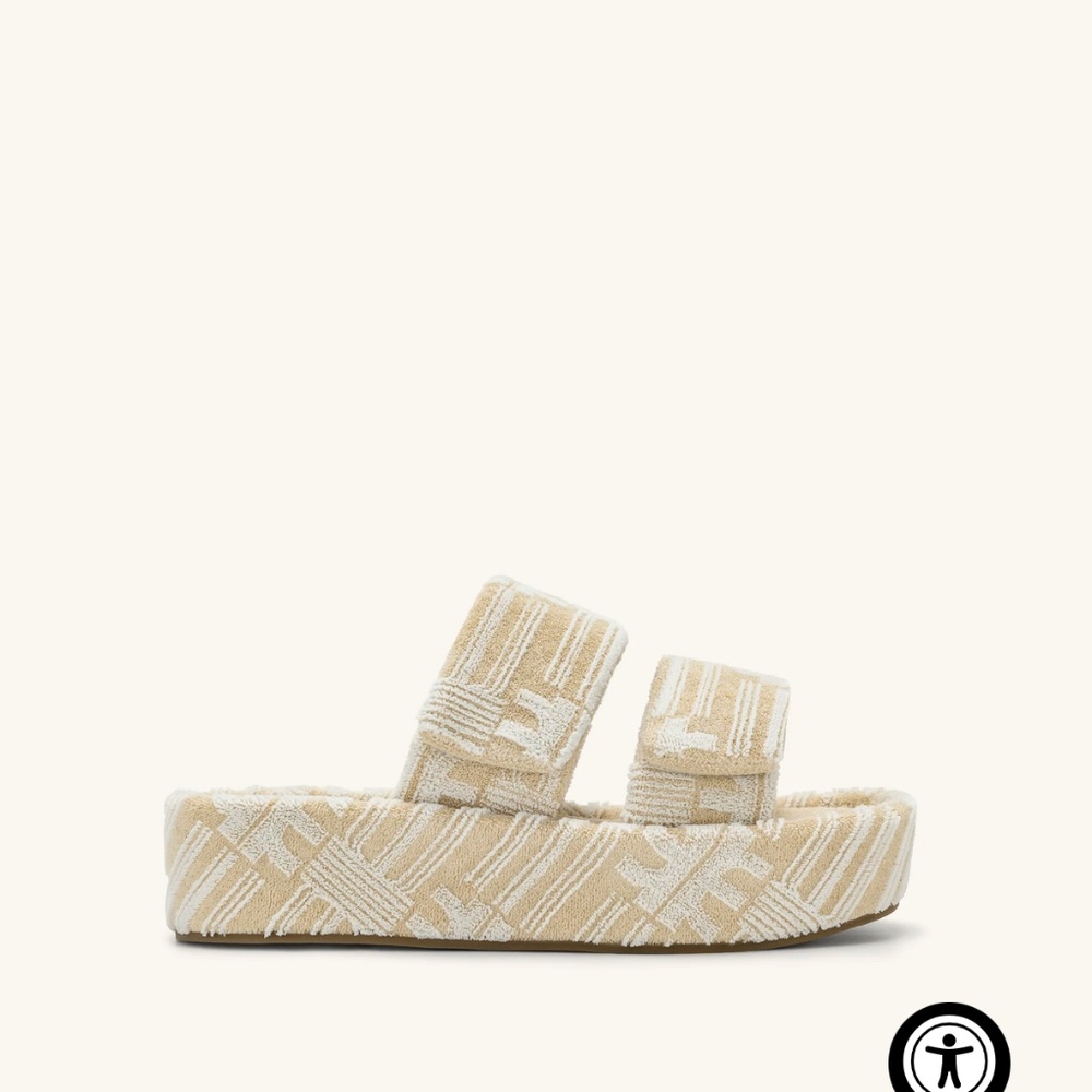 JW PEI Terry Lexi Slide Oat Milk- size 8